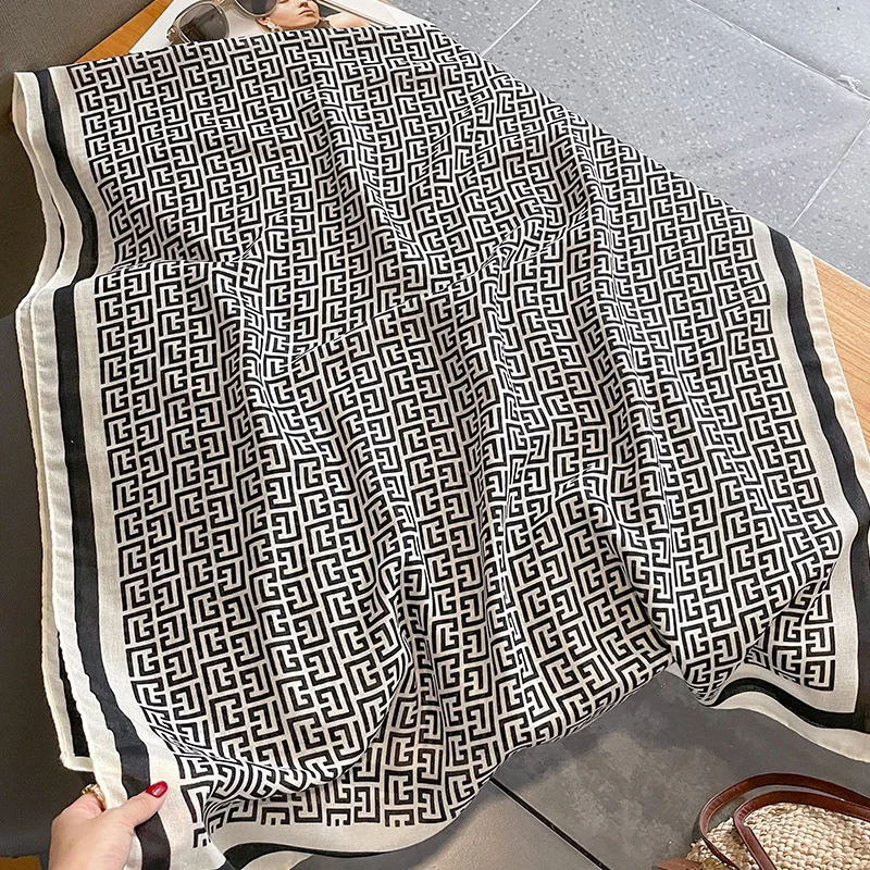 Женский весенний шарф Роскошный дизайнерский хлопковый гладкий мягкий женский