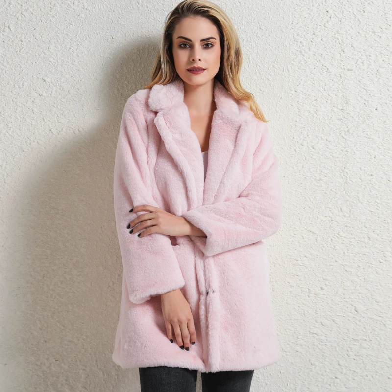 

Winter Fur Coat Women Fashion Plush Faux Mink Fur Coats Elegant Loose Fur Jacket High Quality Overcoat Thick Warm Winter Jackets