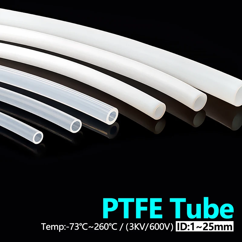 Фото Тефлоновая трубка ID 1/2/3/4/5/6 ~ 19 мм, жесткая трубка ptfe для 3D-принтера, экструдер Боудена, высокая температура/коррозионностойкость, низкое трение №1