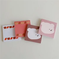 ins cartoon cute bear sticky note portable message paper student mini kawaii memo pad stationery 50 sheets school supplies