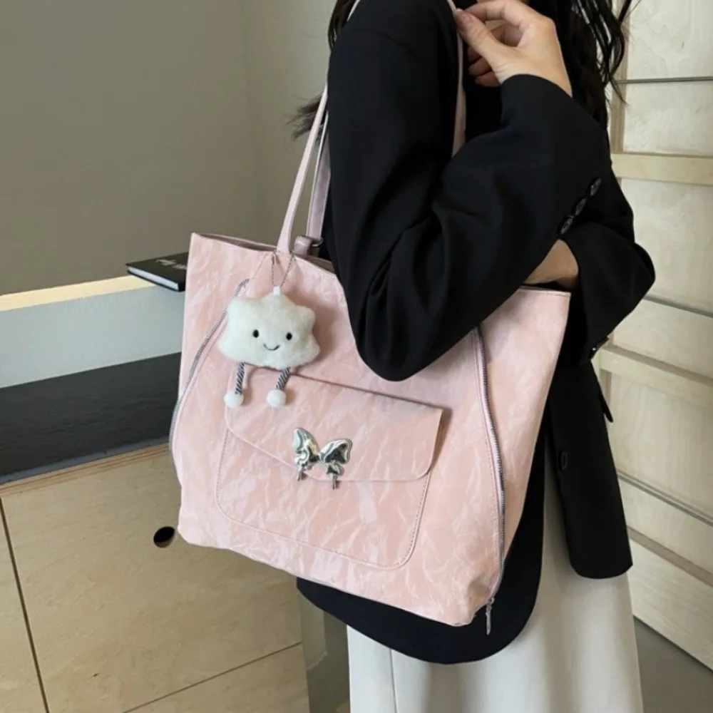 Повседневный большой вместительный рюкзак-тоут с бабочкой на молнии корейский