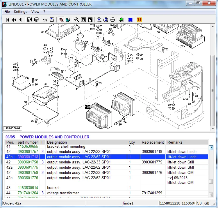 Подлинная деталь вилочного погрузчика Linde 3903601718 выходной модуль в сборе. LAC-22/62 SP01