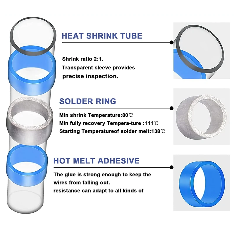 1 комплект стыковые Термоусадочные соединители для проводов диаметром 27 41x18 01x4 39