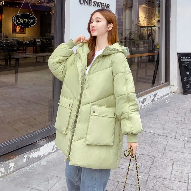 Women's Puffer Jacket 2023 Korean Style Loose Oversize Short Female Coat Women Winter Thickened Parkas Harajuku Outerwear Hooded