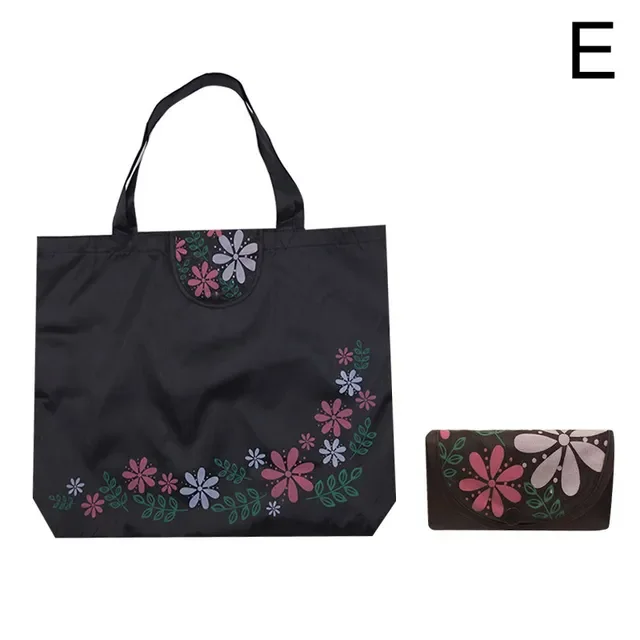 

Foldable Shopping Bags Flower Print Eco Totes Grocery Bag Women Oxford Fabric Shoulder Bags Organizer 45x35cm
