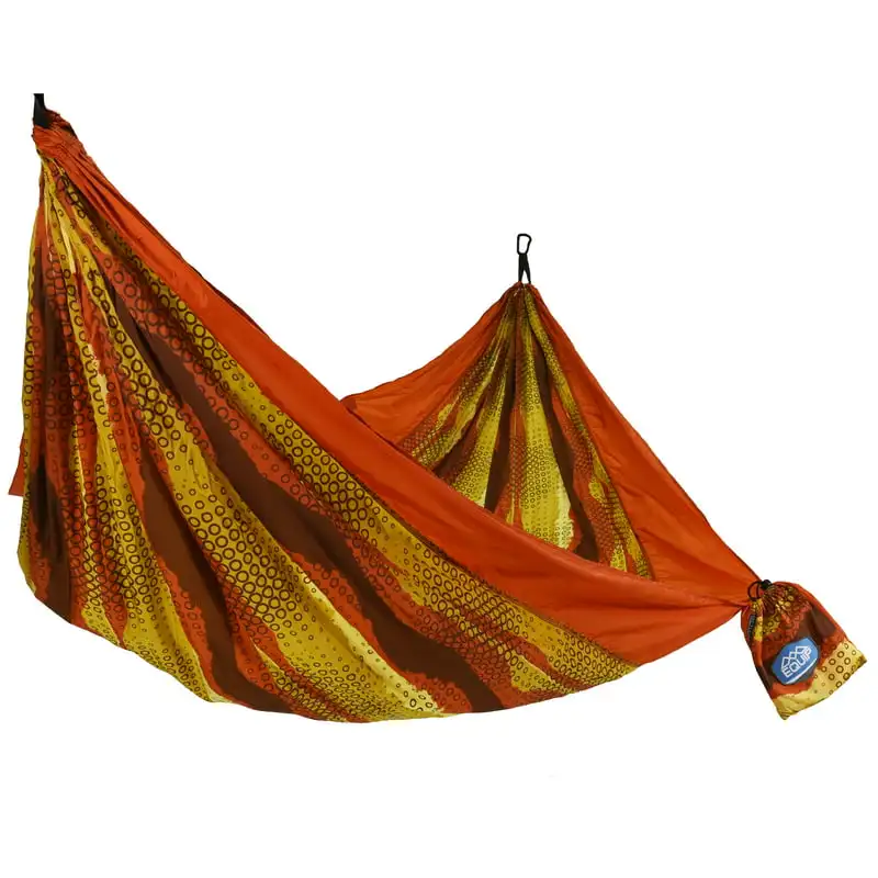 

Nylon Portable Camping Travel Hammock, One Person Orange Rust Gaming Skin, Size 116" L x 59" W