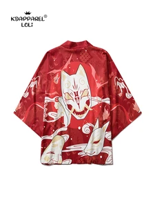 Японское кимоно, традиционное кимоно юката, новинка 2022, Женский Повседневный Кардиган с принтом аниме, рубашка, одежда, азиатские кимоно, Мужская Уличная одежда, пальто