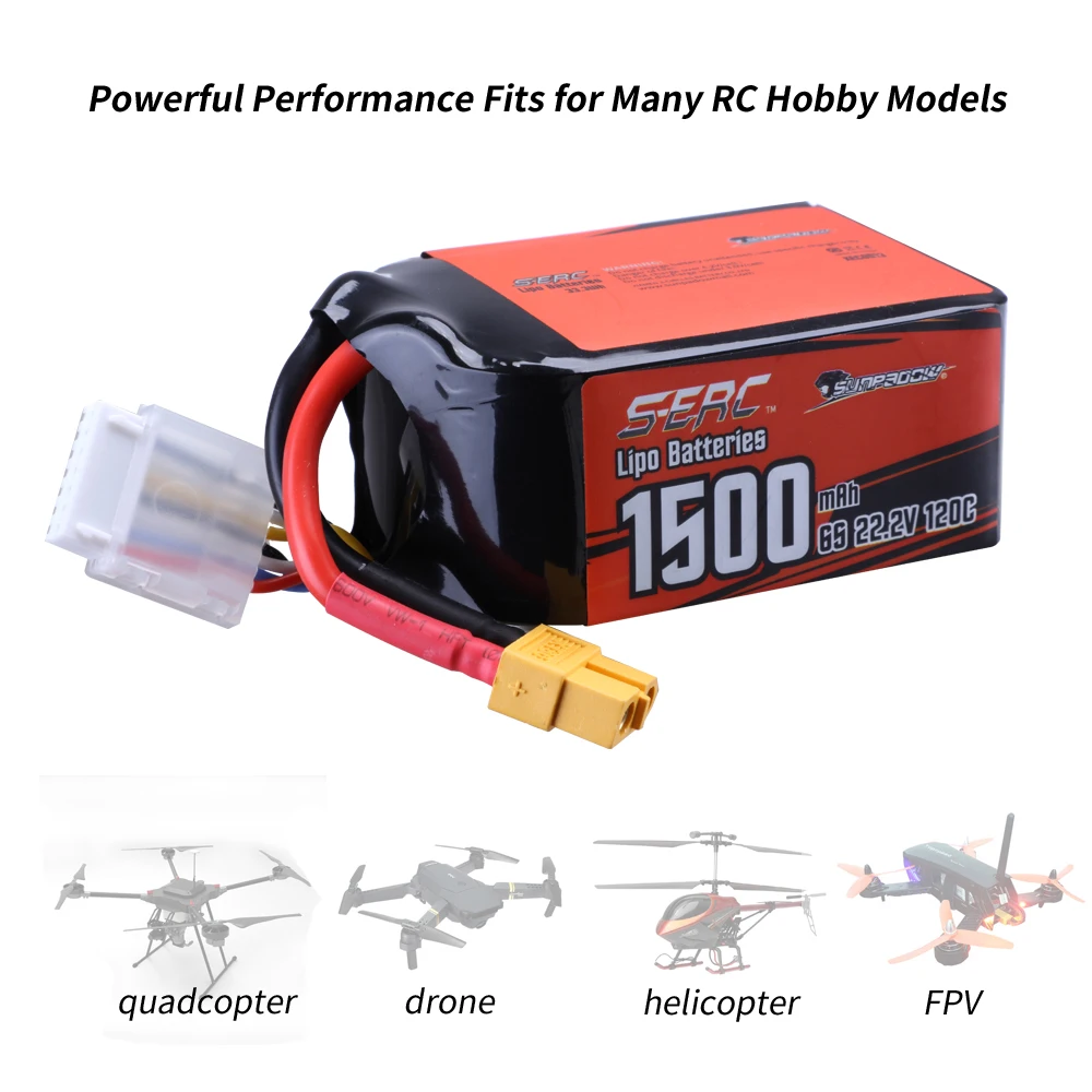 SIGP 6S Lipo аккумулятор 22 2 В 1500 мАч RC 120C Soft Pack с разъемом XT60 для FPV квадрокоптера