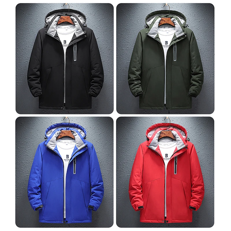 Electric Heated Jacket Hooded Coat Rechargeable Outwear Winter Warmer Outwear Electric Jacket Heating Warmer Washable