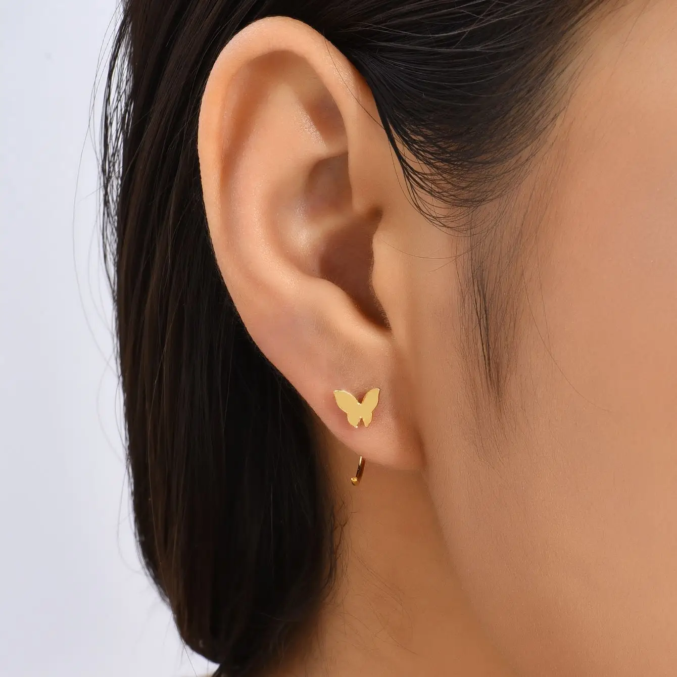 

Butterfly open ear clip new fashion jewelry clip earrings-gold for ladies fine gift
