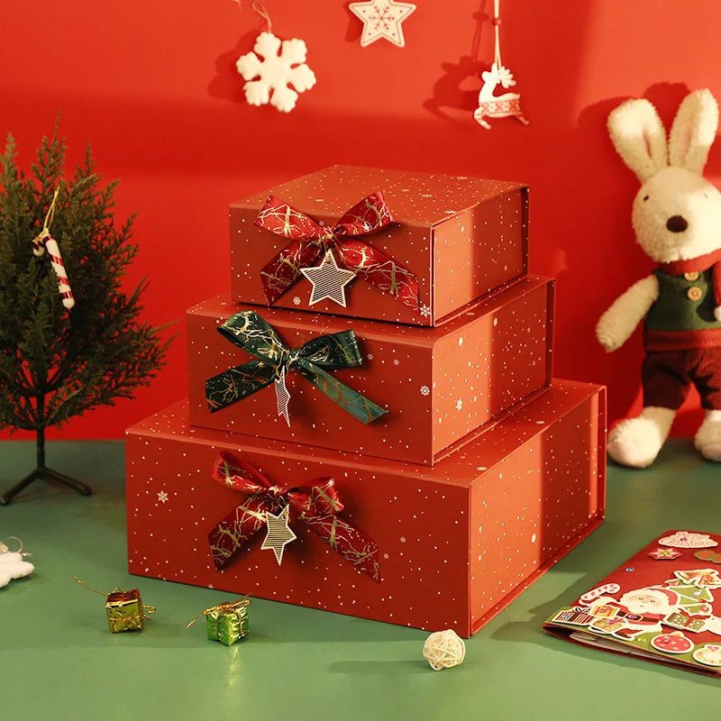 With Ribbon Rectangle Collapsible Box With Magnetic Lid For Christmas Wedding Valentine's Day Gift Packaging