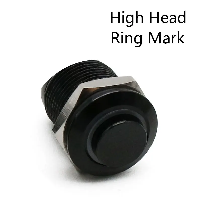 

12 мм глинозем, черный, плоский, с высокой головкой, водонепроницаемый металлический кнопочный переключатель, светодиодный светильник с мгновенной фиксацией, выключатель питания двигателя автомобиля, ПК, 5 В