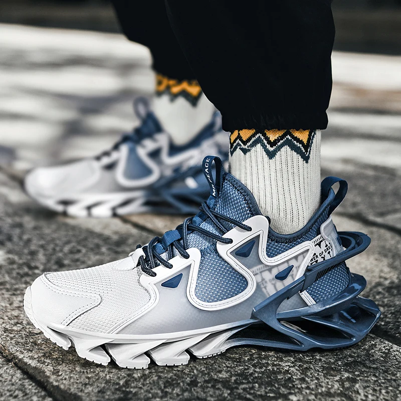 Men Fashion Blade Sneakers Casual Running Shoes For Men Cushion Sneakers Summer Mesh Athletic Sports Jogging Gym Walking Shoes