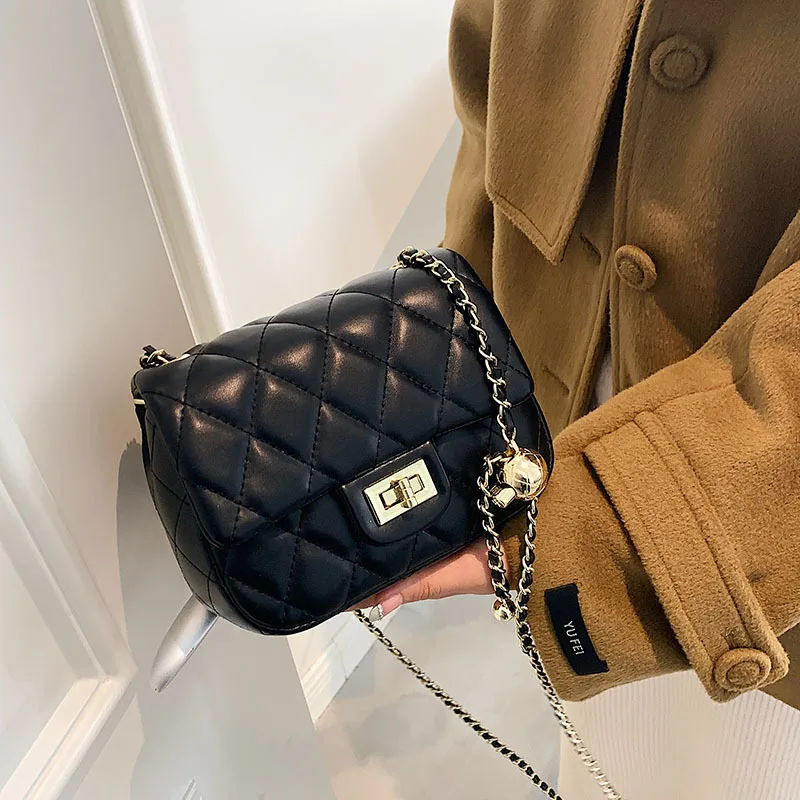 

Fang Fatty Small Golden Ball Bag 2022 New Fashion Women's Bag Small Fragrant Wind Lingge Chain Shoulder Messenger Bags