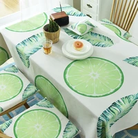rectangular tablecloth small fresh pastoral cloth coffee table for living room dust coverleaf and green lemonpattern