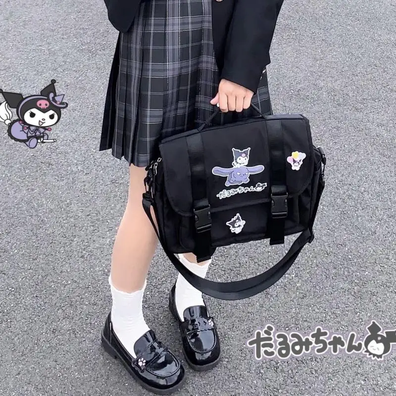

Ins Kawaii Sanrio My Melody Kuromi Cinnamoroll Anime Figure Shoulder Bags Diagonal Span Uniform Casual Student Travel Kids Gift