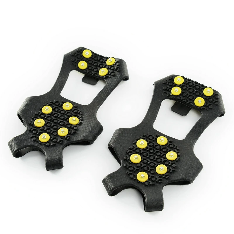 1 Pair 10 Studs Anti-Skid Ice Gripper Climbing Shoe Spikes Ice Grips Cleats Crampons Winter Climbing Anti Slip Shoes Cover