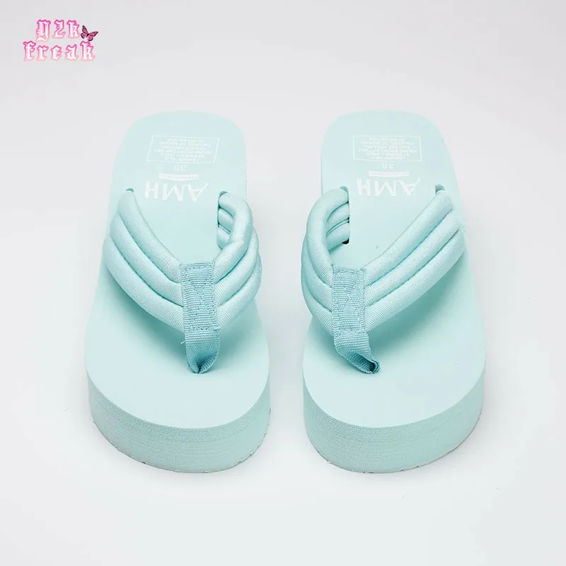 Шлепанцы Y2K в винтажном стиле летние туфли на плоской подошве готическом розовые