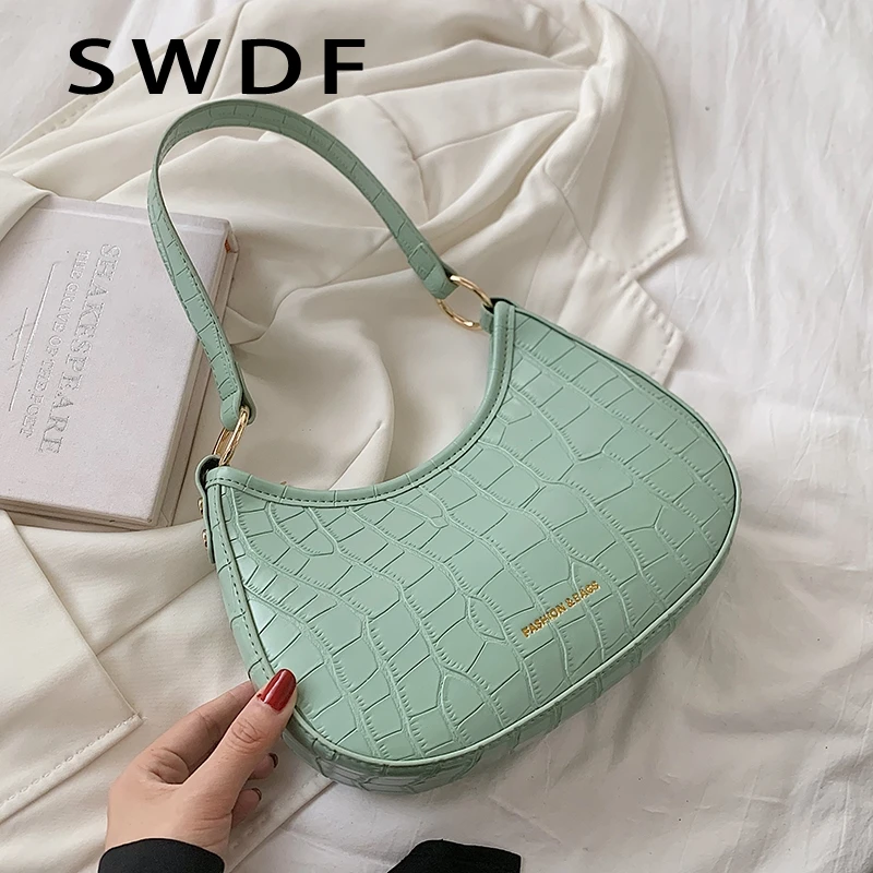 

Маленькая сумочка и кошельки из искусственной кожи с узором под камень и полумесяцем для женщин, Весенняя трендовая брендовая сумка через п...