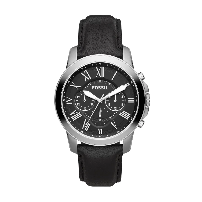 

Fossil Men's Grant Chronograph Black Leather Watch (Style: FS4812)