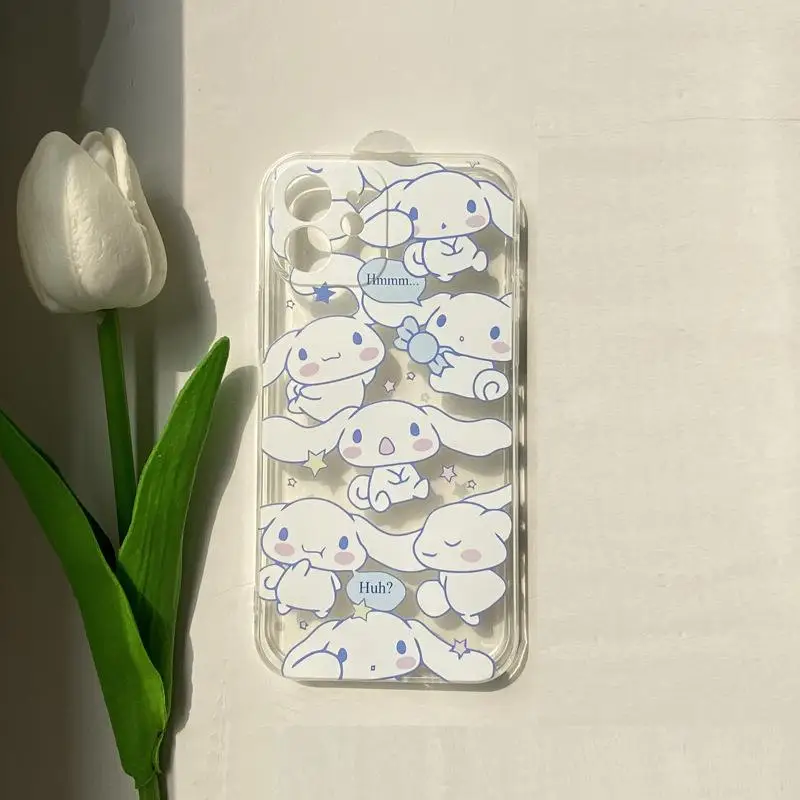 

Новый милый чехол для Iphone Sanrio Cinnamoroll для Iphone11 12 13 14Pro, полноразмерный чехол для Iphone, Прозрачный Рождественский подарок для девочки
