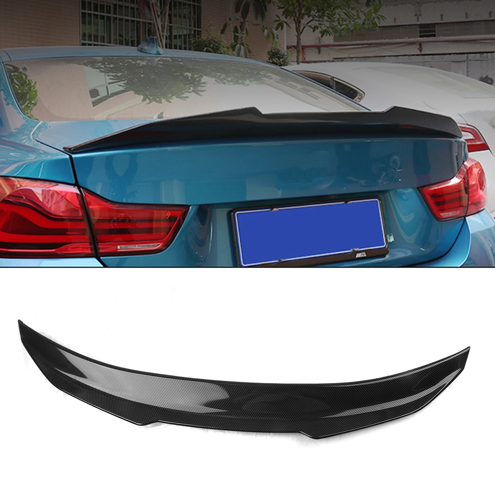 

PSM Rear Spoiler Wing For BMW F32 F33 F36 M Sport 2014-2019 428i 430i 435i 440i ABS Carbon Fiber Look Car Trunk Lid Splitter Lip