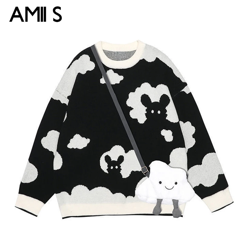 

Свитер женский в стиле Харадзюку, милый простой мягкий свободный трикотажный Повседневный пуловер в Корейском стиле для девушек, на осень-в...