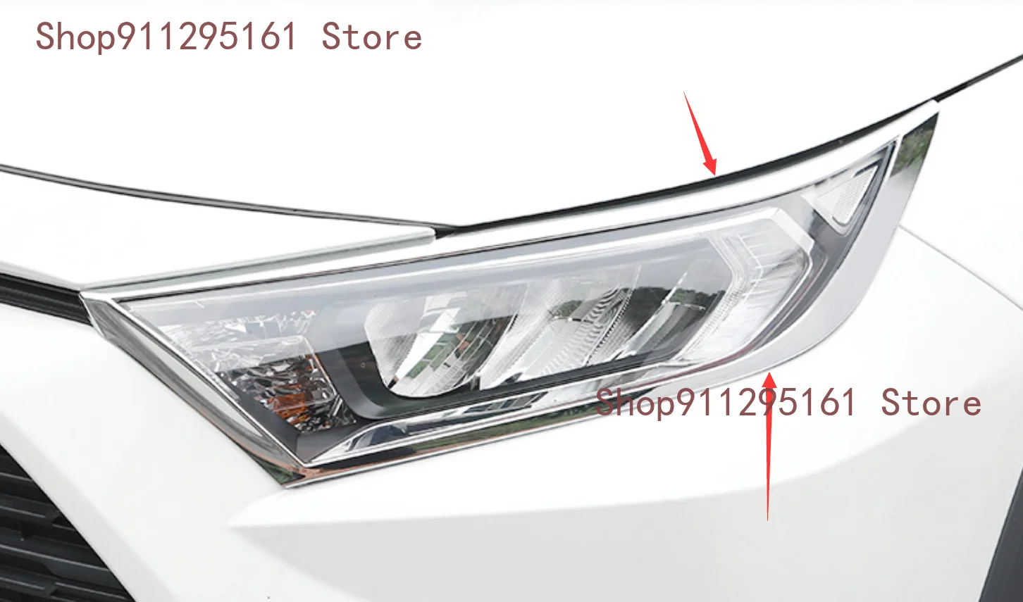 

Аксессуары для Toyota RAV4 2021 2020 2019, декоративная рамка для фар, крышка из АБС-пластика, хромированная наклейка для модификации внешней части