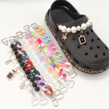 2Pcs Bling Jewelry Croc Shoes Chain Charms Shoe Charm DIY Decoration Clog Sandals Favors Gifts for Party Christmas for Girl Boy