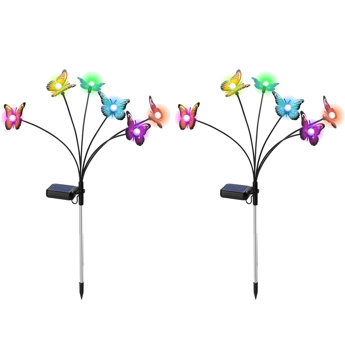 

2 шт., водонепроницаемые садовые лампы-бабочки на солнечной батарее, 600 мАч