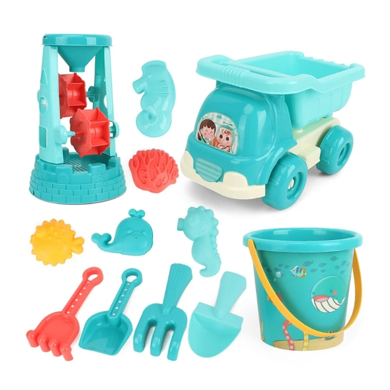 

Sand Toy Including Sand Wheel, Truck Toy, Shovel, Bucket, Molds, Beach Toy Set DropShipping