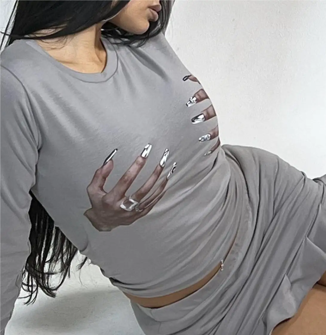 Новые модные женские топы с круглым вырезом облегающие футболки длинным рукавом