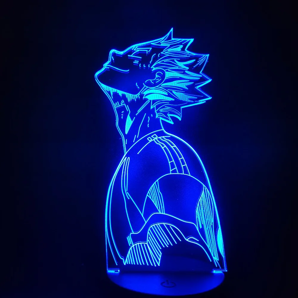 Haikyuu Anime 3d Night Light - Shoyo Hinata Tobio Kageyama &amp Yu Nishinoya Светодиодные Фигурки С Сенсорным