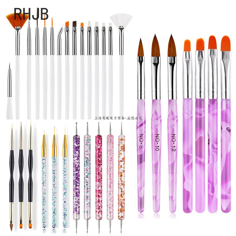 

Art Tip Manicure Brush Carving Builder Liner Flat Nail Acrylic Design 2023 Polish Dotting Drawing Gel New Pen Multiple Nail Nail