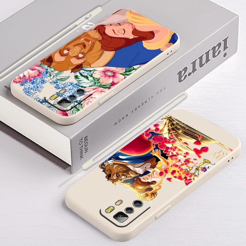 

Beauty and the beast disney Phone Case For Xiaomi Redmi Note 11 11S 11T 10S 10 9S 9T 9 8T 8 Pro Plus 5G Liquid Rope Cover
