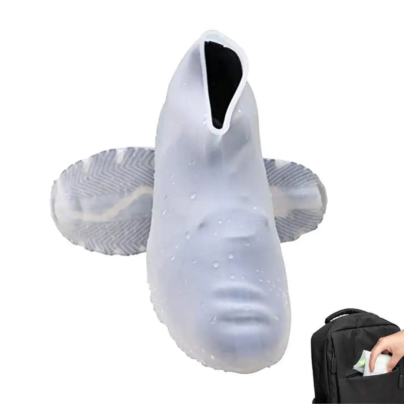 

Rain Shoe Covers Reusable Silicone Rubber No-Slip Overshoes Easy To Carry Shoe Rain Protectors For Men Women And Kids