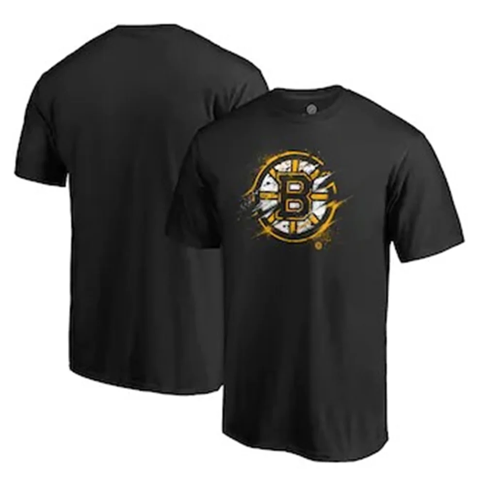 Boston summer oversized short sleeve brown bears men's Harajuku sports shirt T-shirt hockey team and girls' print |