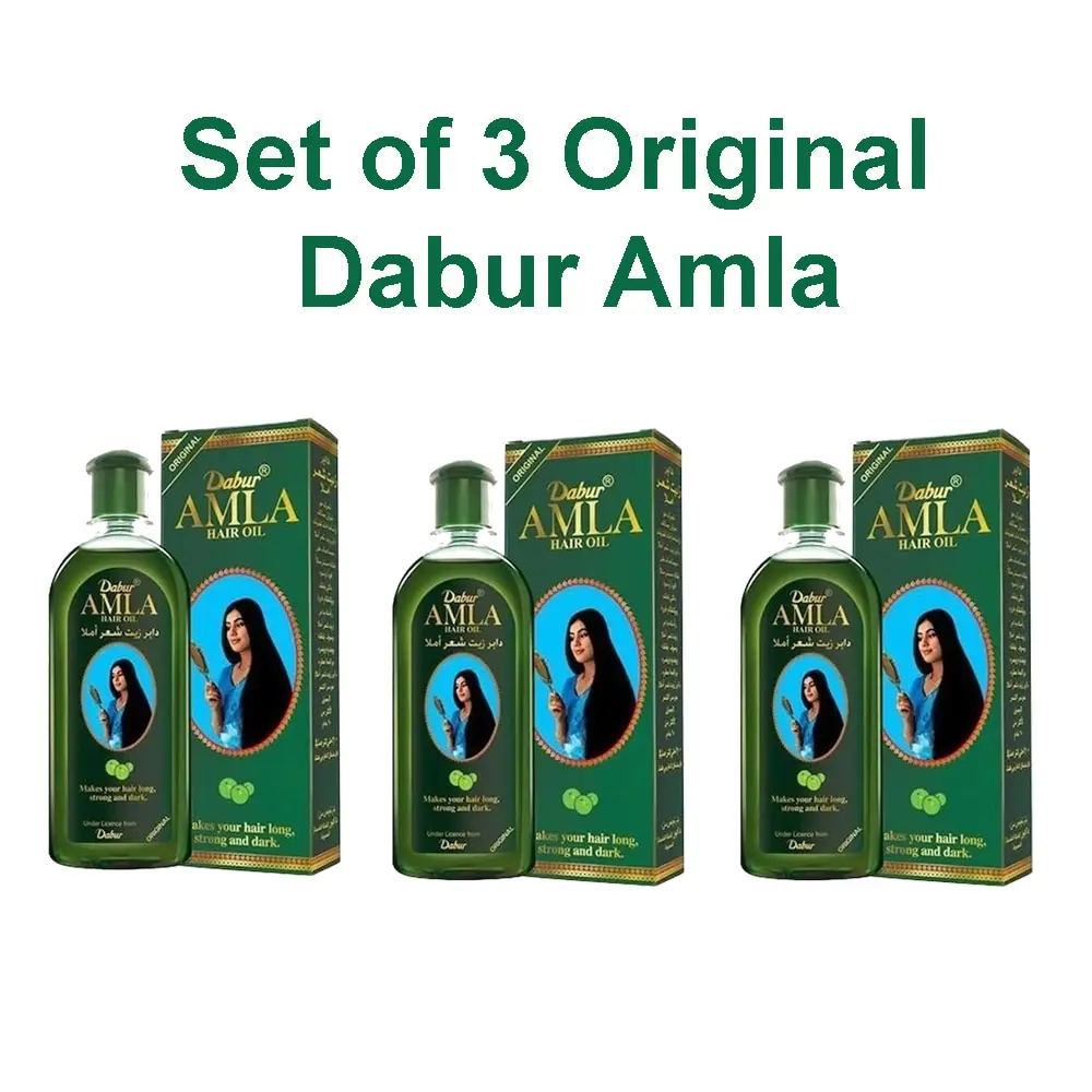 

Dabur Amla Hair Care Oil Original 200 ml. 1/2/3 Pcs. strengthens the scalp prevents hair loss soft shiny hair accelerate hair growth