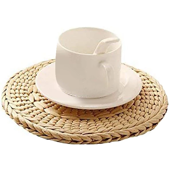 4 упаковки тканых подставок подставки круглые из кукурузной шелухи ротанга для