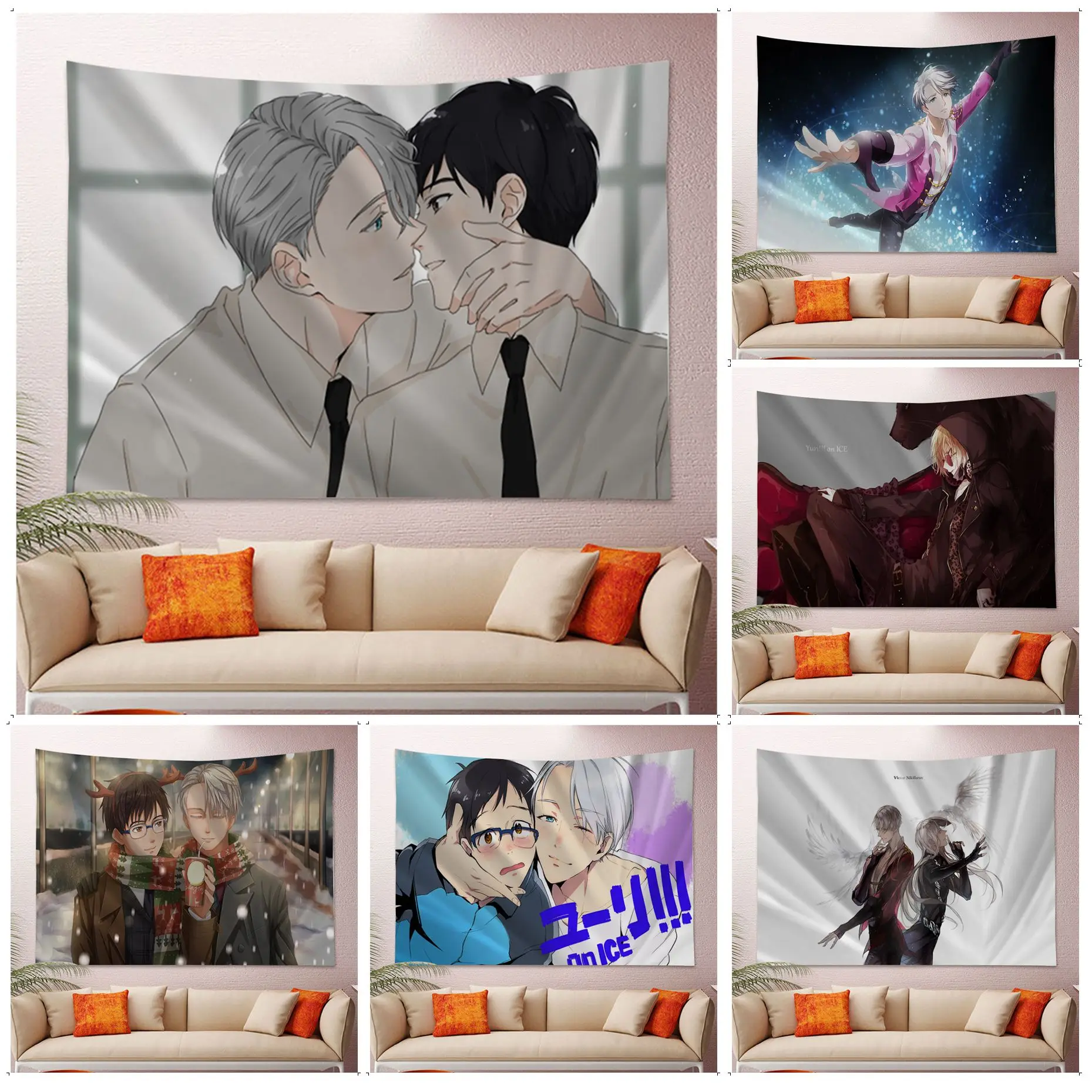 

YURI!!! On ICE Colorful Tapestry Wall Hanging Indian Buddha Wall Decoration Witchcraft Bohemian Hippie Wall Art Decor