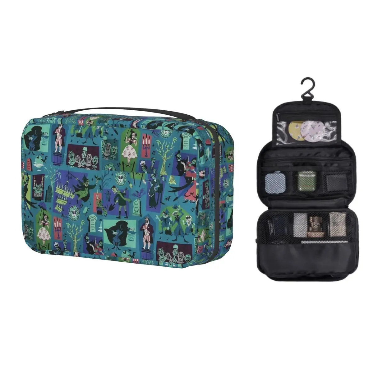 

Подвесная дорожная сумка для туалетных принадлежностей с привидениями из дома с привидениями мадам, складной органайзер для косметики с пр...