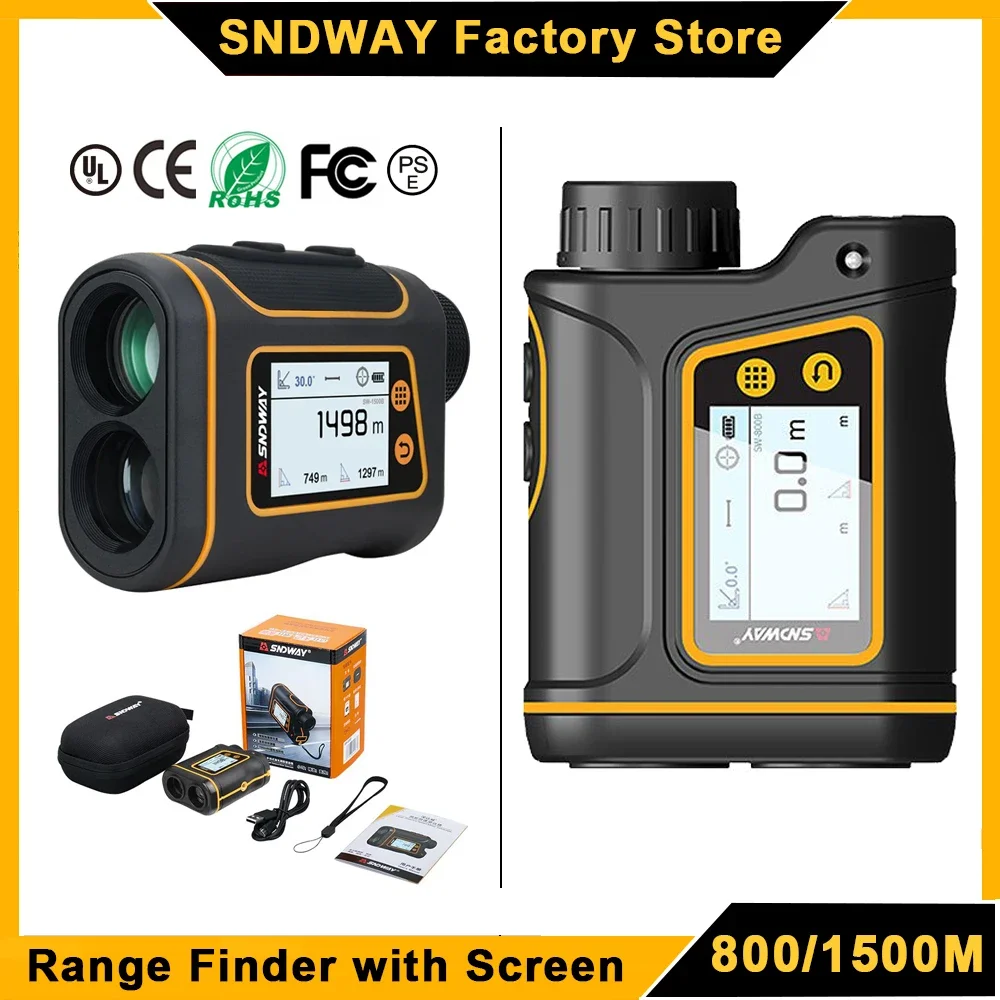 SNDWAY Дальномер для гольфа SW 1000B 1500B Сенсорный экран Цифровой дальномер Лазерный