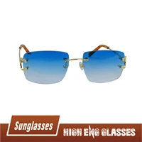 oversized rimless sunglasses vintage sun glass men designer brand luxury women sunglass big square sunglasses carter shades