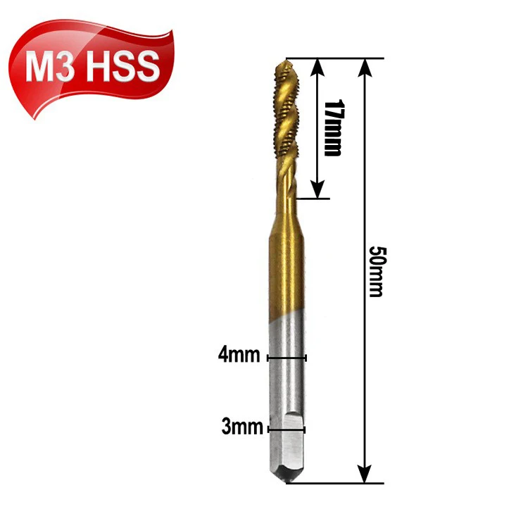 

Ручной спиральный метчик eelhoe M4/M5/M6/M8 для дерева и металла
