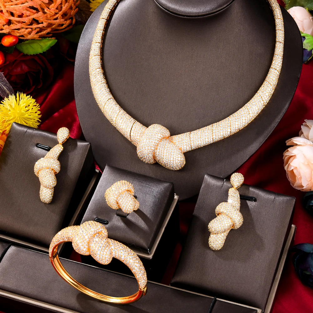 Набор женских ювелирных изделий из фианита в Африканском и индийском стиле