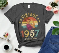 vintage 1957 limited edition classic womens funny retro 64th birthday gift idea for grandmom daughter 100cotton y2k goth shirt