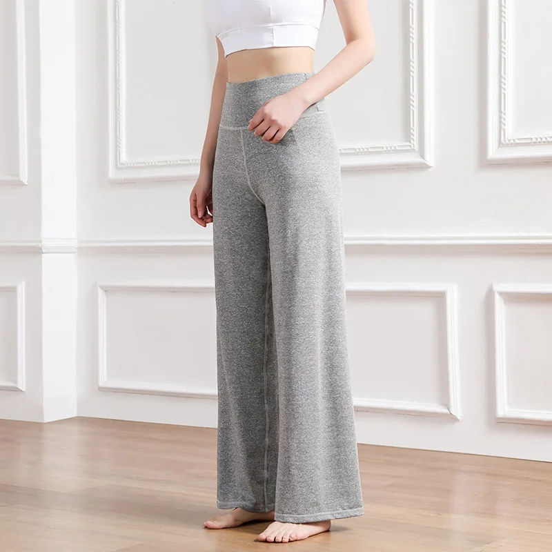 

Summer New Style Printed Straight Leg Pants Women High Waist Loose Wide Leg Casual Pants Sports Fitness Yoga Pants