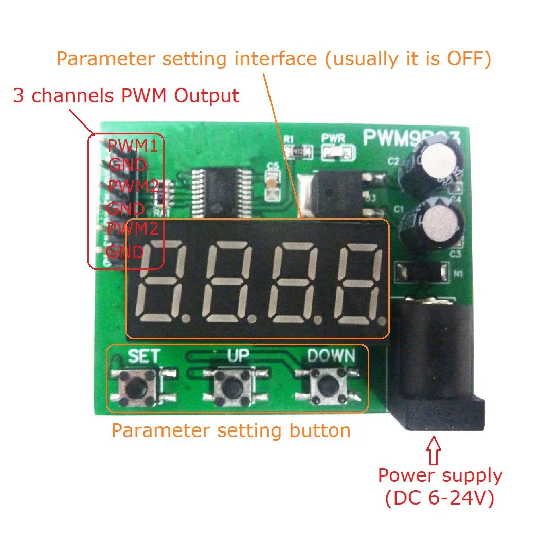 

DC 6-24V 12-30MA 3 Channel 20HZ-1MHZ Duty Cycle Frequency Adjustable PWM 5V TTL Level Square Wave Pulse Signal Generator