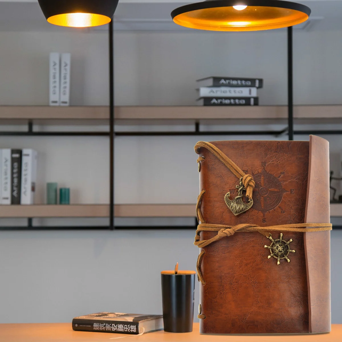 

Journal Notebook- Pirate Travel Journal Loose- leaf Diary Sketchbook PU Travelers Journal Bound Blank Notebook Notebooks Retro