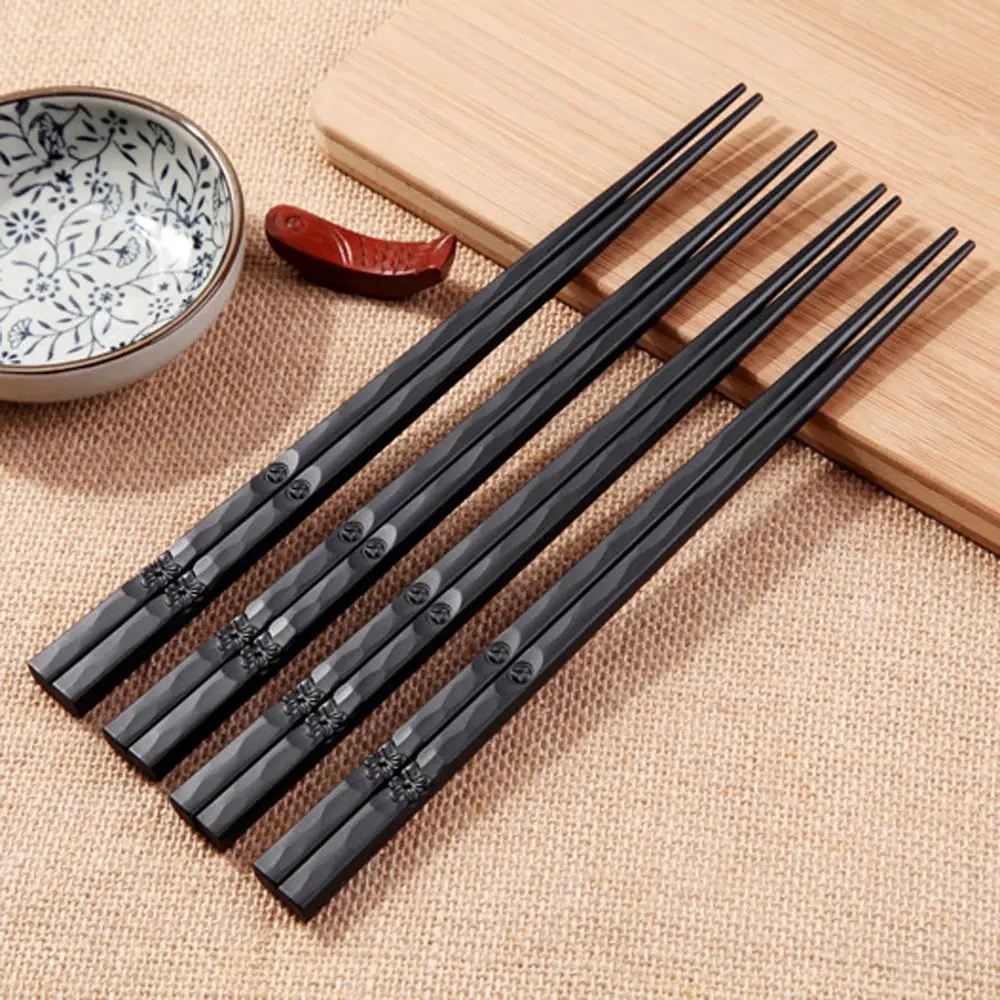 

Черные палочки для еды из нержавеющей стали, Нескользящие палочки для суши, многоразовые китайские палочки для еды, 23 см, 24 см, 25 см, 1 пара